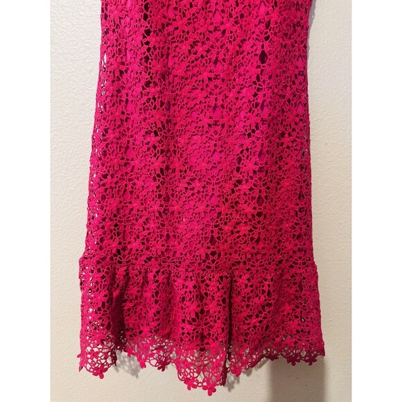 Lulus Believe in Love Magenta Backless Skater Mini Dress SZ M Lace Romantic - Picture 9 of 15
